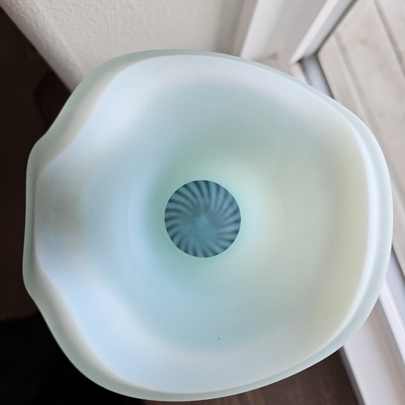 Fenton Sea Mist Green Decanter With Stopper Hand Painted Signed Rare Vtg - Picture 8 of 14